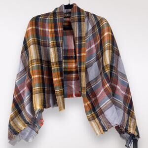 NWT ZARA Plaid Red Black Huge Blanket Scarf Acrylic Soft‎ Warm Winter Cold Fall